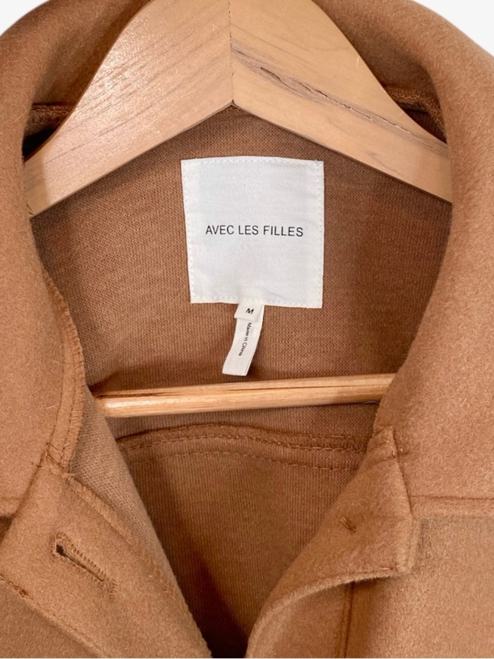 AVEC LES FILLES Shirt Jacket Shacket - Camel - Size M - Picture 3 of 8